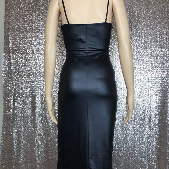 Black Leather Inspired Dress - Picture 6 of 8